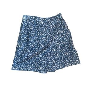 VTG Susan Bristol Denim skirt with floral pattern and shorts attached size 12(L)